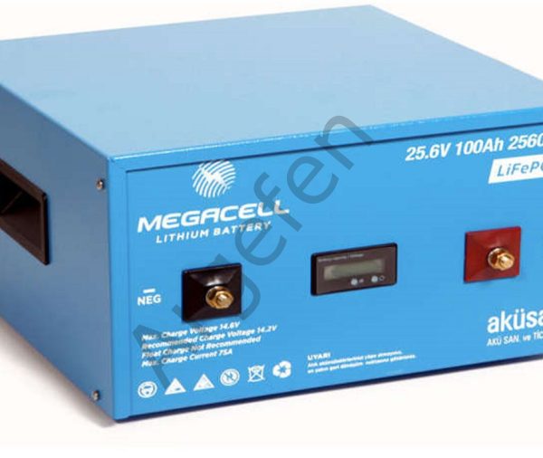 Megacell Lifepo4 25.6V 100Ah Lityum Demir Fosfat Akü
