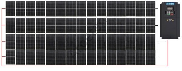 22 kW 22000 Watt 30Hp 3 Faz Sürücü 27.000W Güneş Paneli Sulama Paket-28
