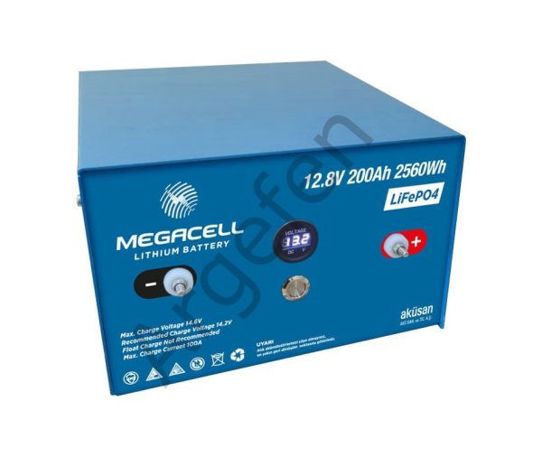 Megacell Lifepo4 12.8V 200Ah Lityum Demir Fosfat Akü
