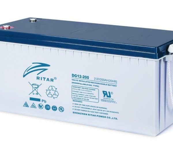 Ritar DG12-200 12V 200 Amper jel batarya ( 750 cycle ) Güneş paneli aküsü