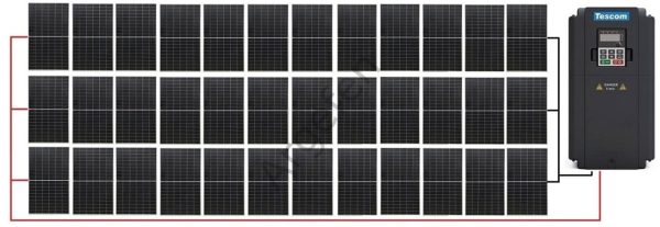 11 kW 11000 Watt 15Hp 3 Faz Sürücü 16.200W Güneş Paneli Sulama Paket-17